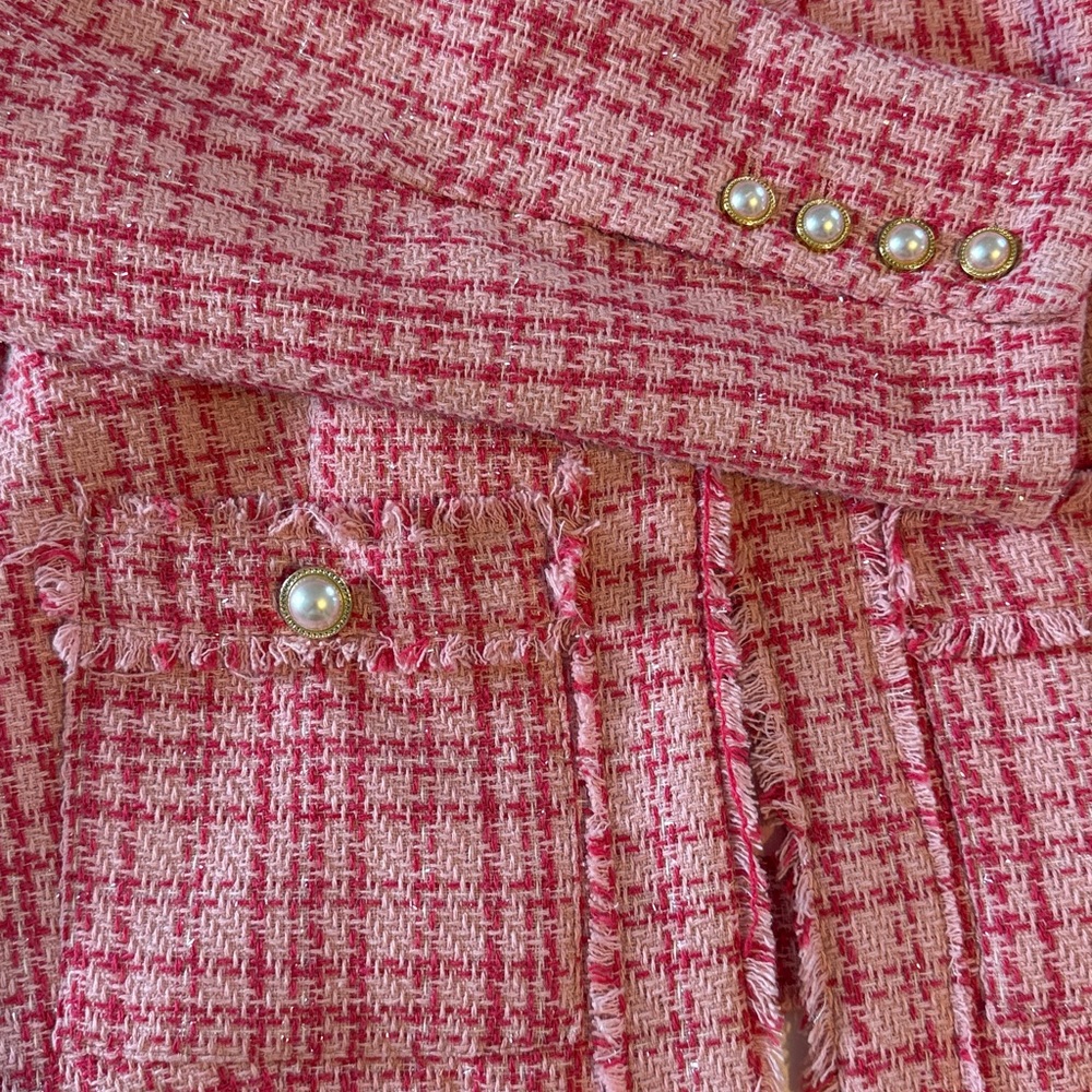 Nanette Lepore Tweed Jacket with Pearl and Gold Accents - Picture 5 of 8